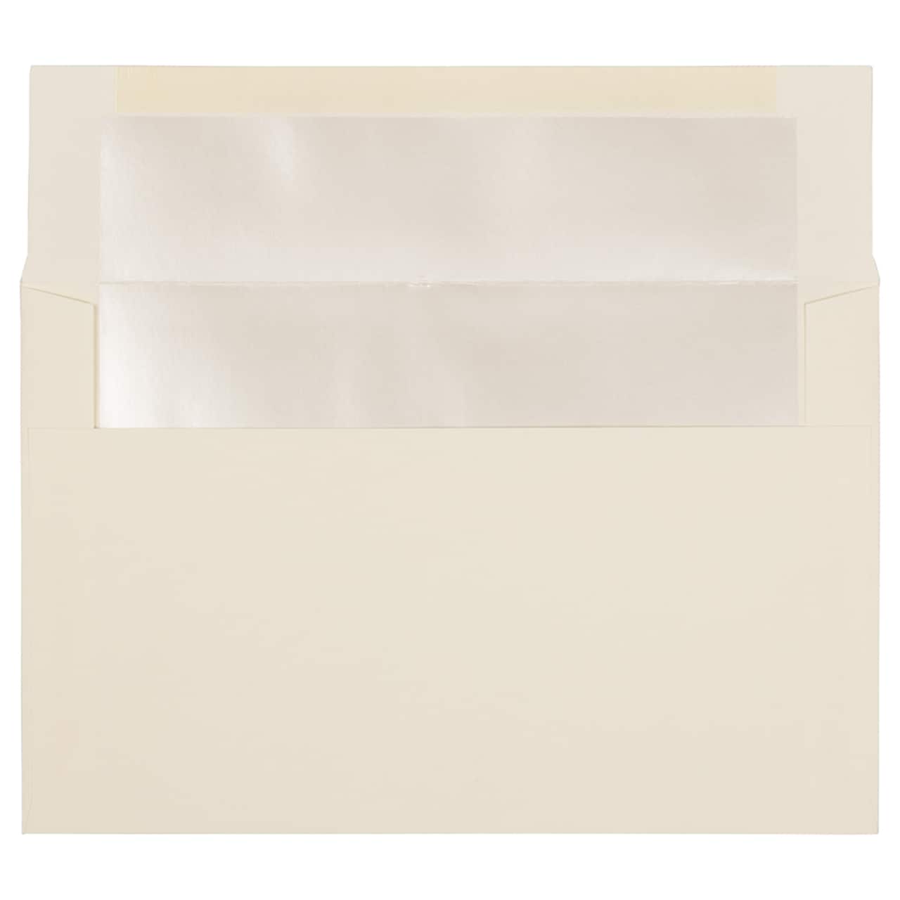 JAM Paper A9 Ivory & Ivory Foil Lined Invitation Envelopes